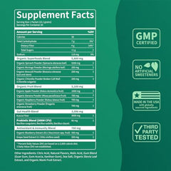 Nello Supergreens digestive enzymes and probiotic blend label