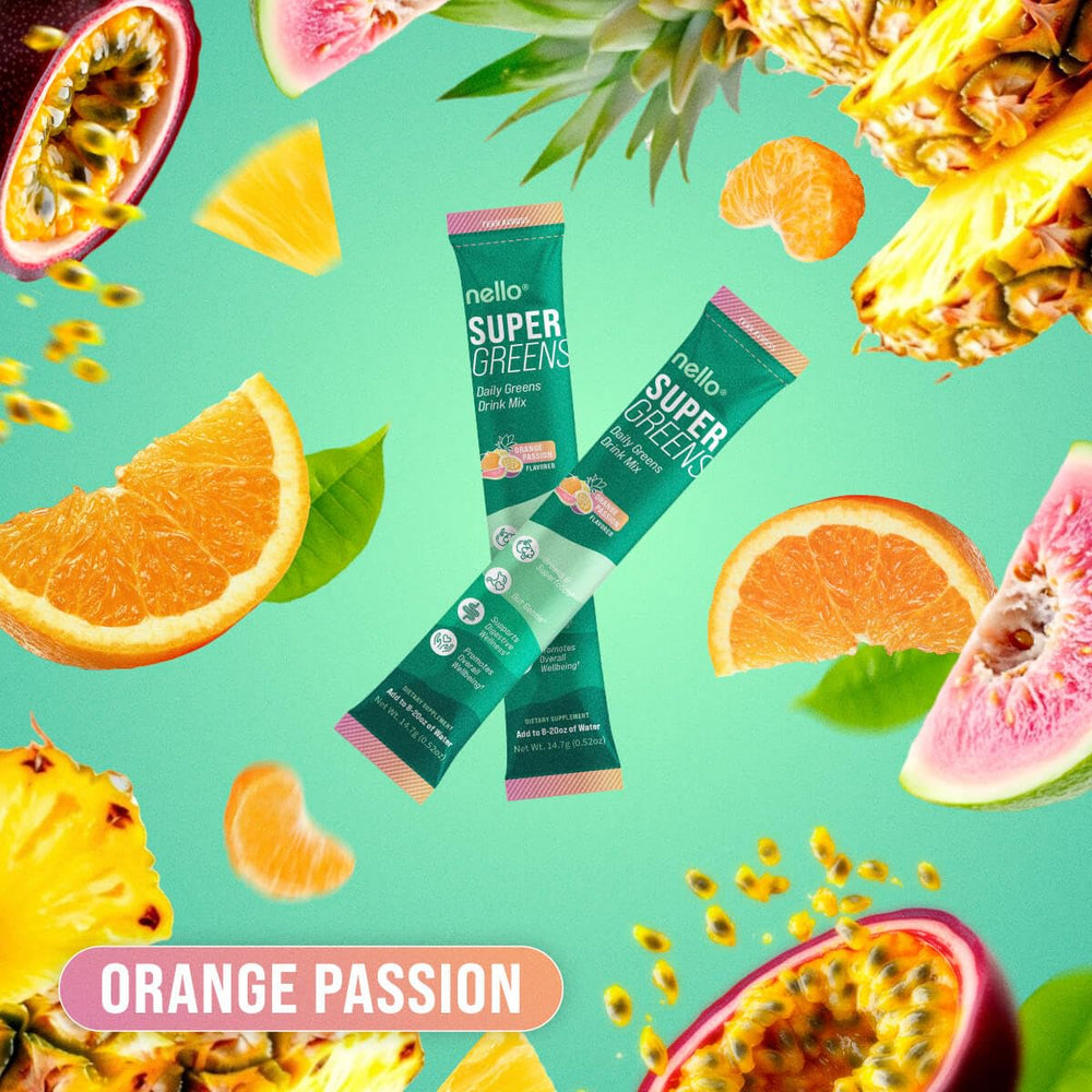 Nello Supergreens Orange Travel Pack – back nutrition panel
