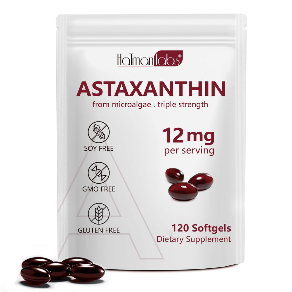 NenMaoKeNu Astaxanthin 12mg bottle with 120 softgels