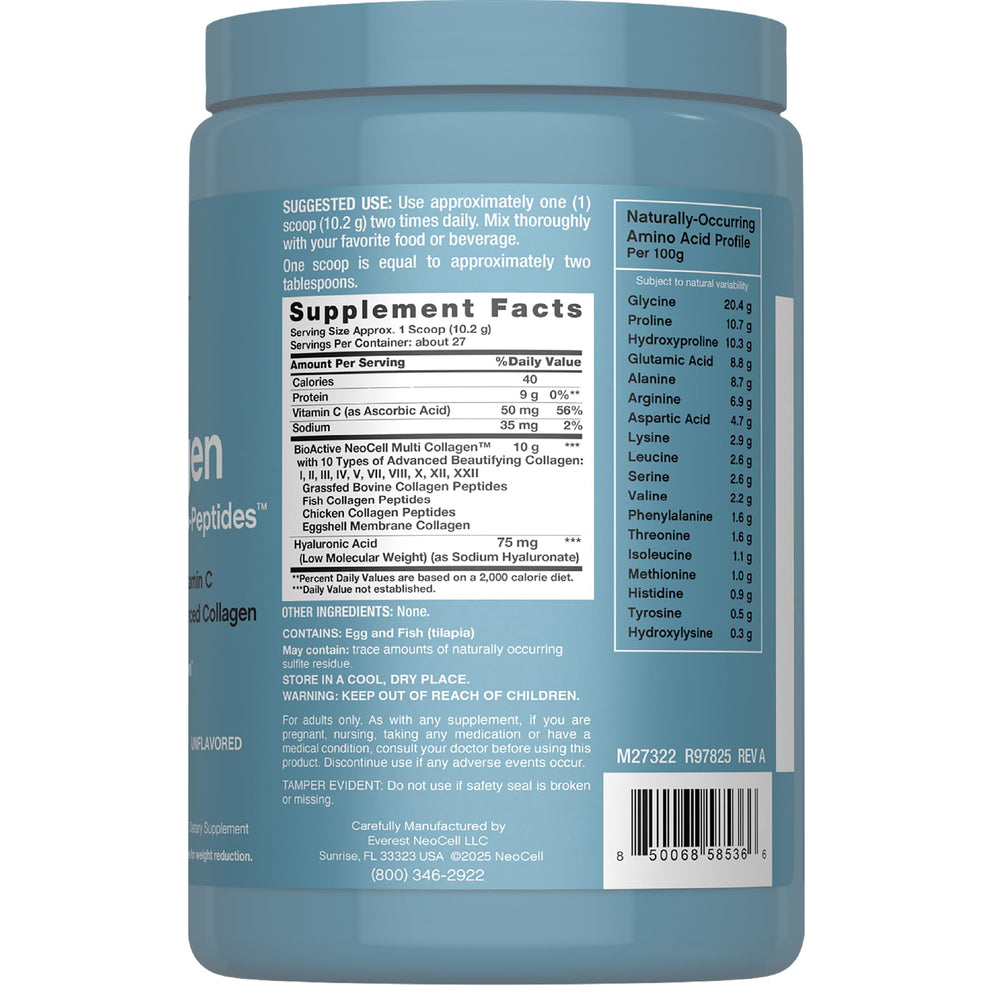 Product features 10 collagen types with hyaluronic acid and vitamin C