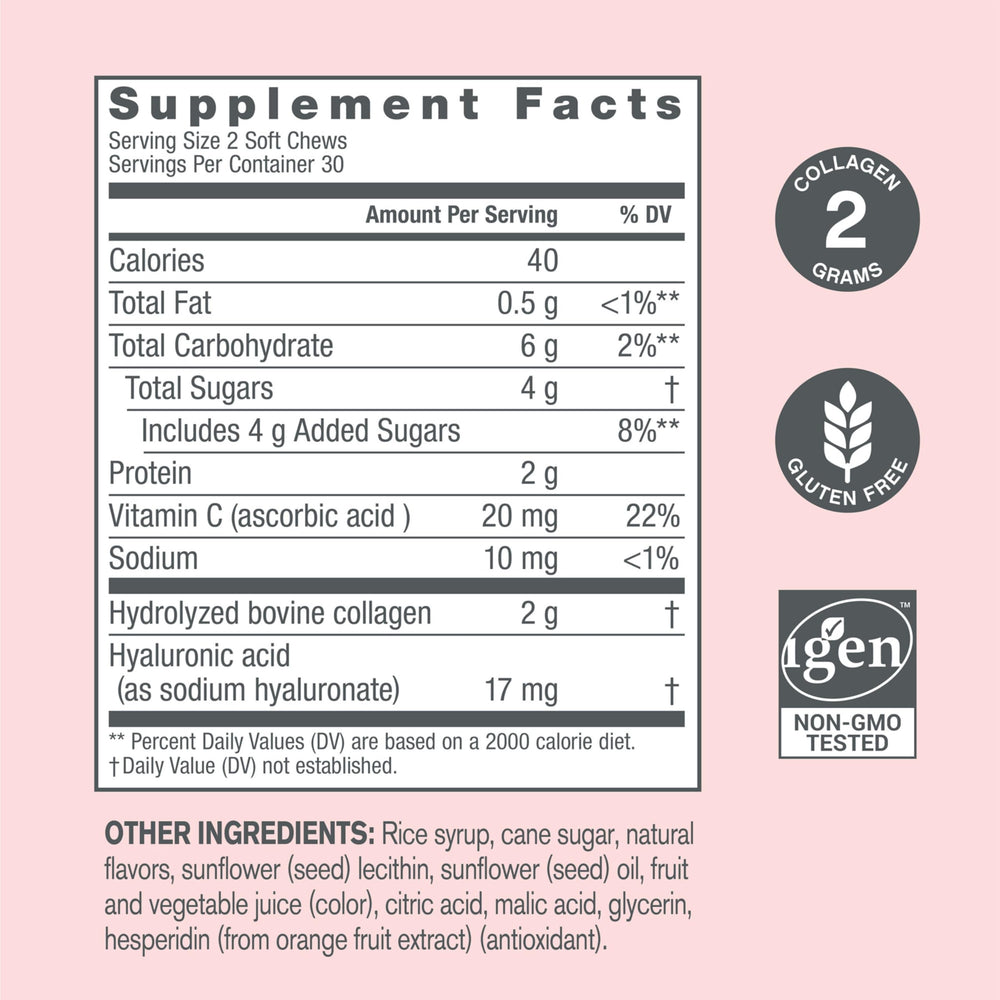 Side view of NeoCell Collagen Beauty Soft Chews packaging