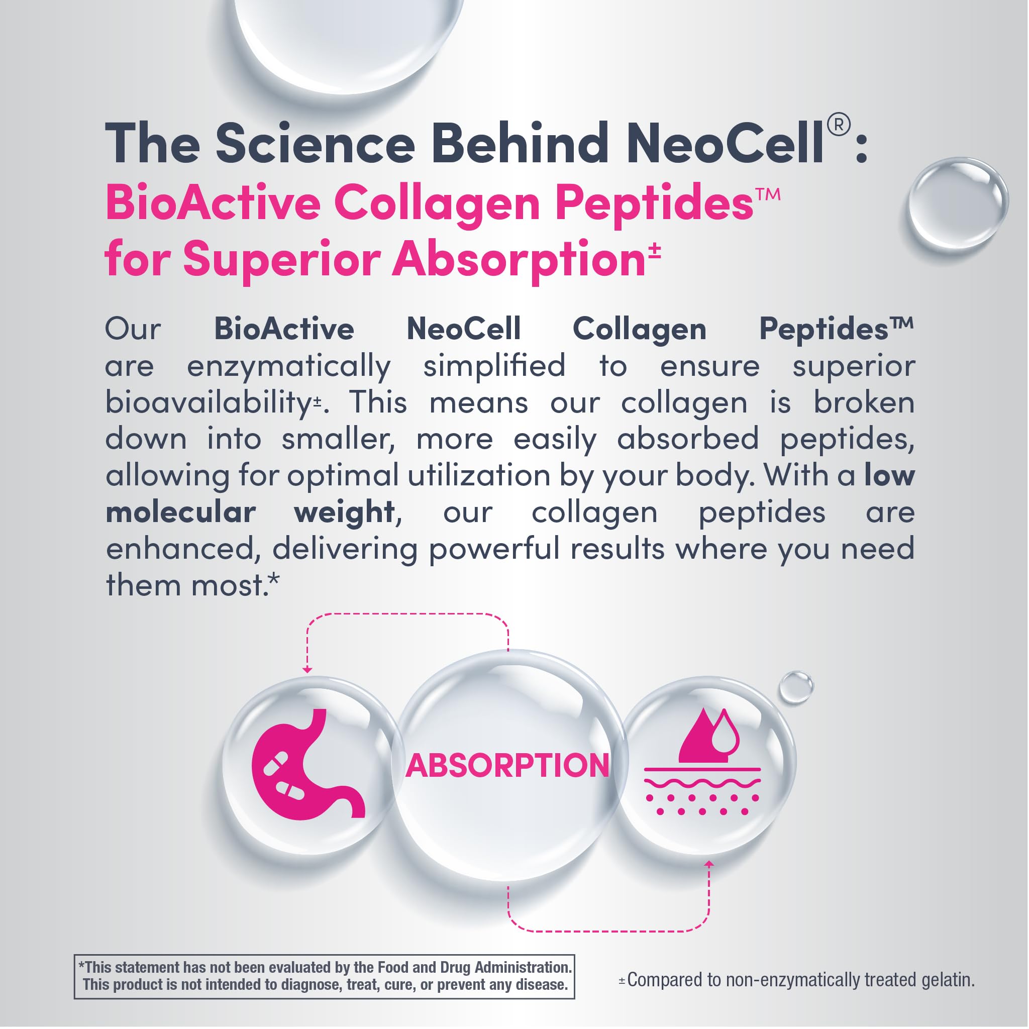 Hydrolyzed collagen peptide close-up graphic