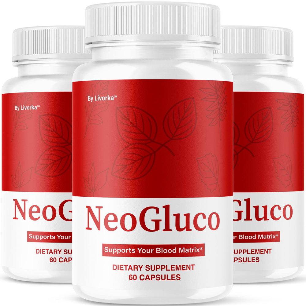 Front hero image of the 3-pack Neo Gluco bottles