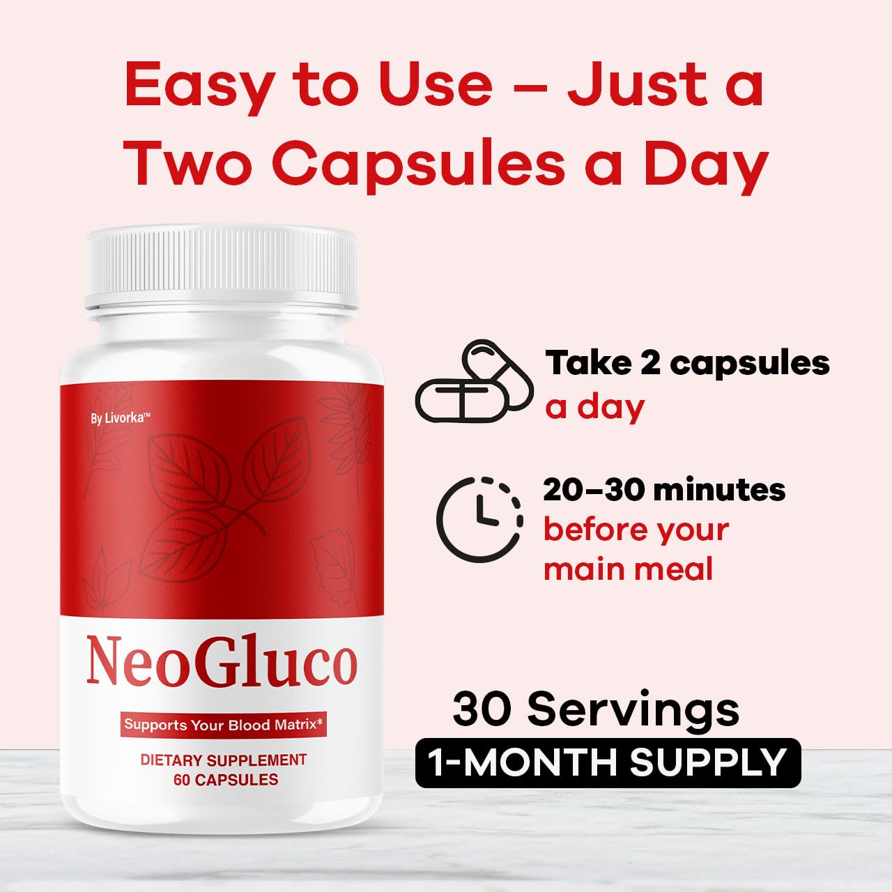 Another close-up view of NeoGluco capsules