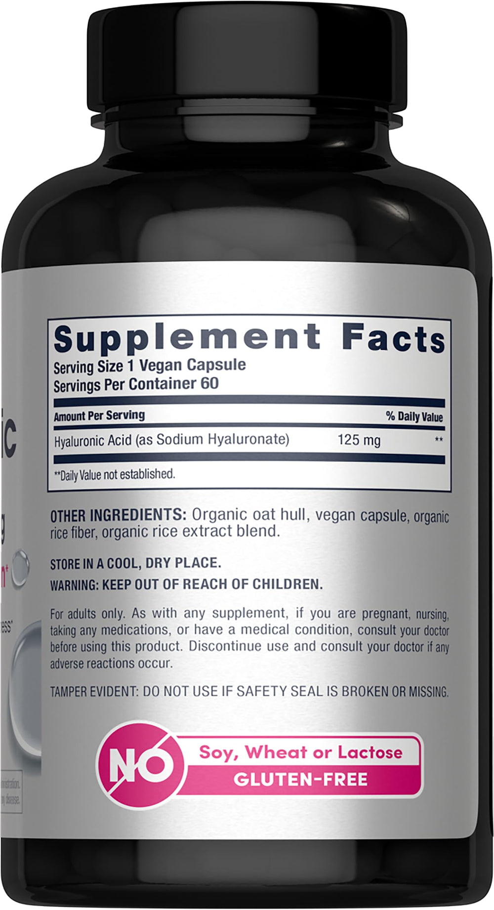 Close-up of Hyaluronic Acid capsules on white background