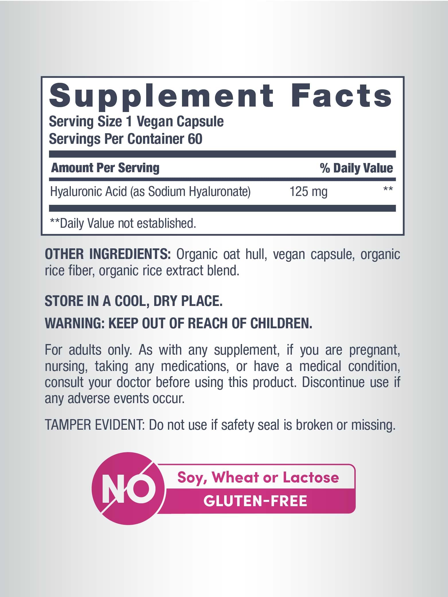 NeoCell Hyaluronic Acid packaging and ingredients highlights