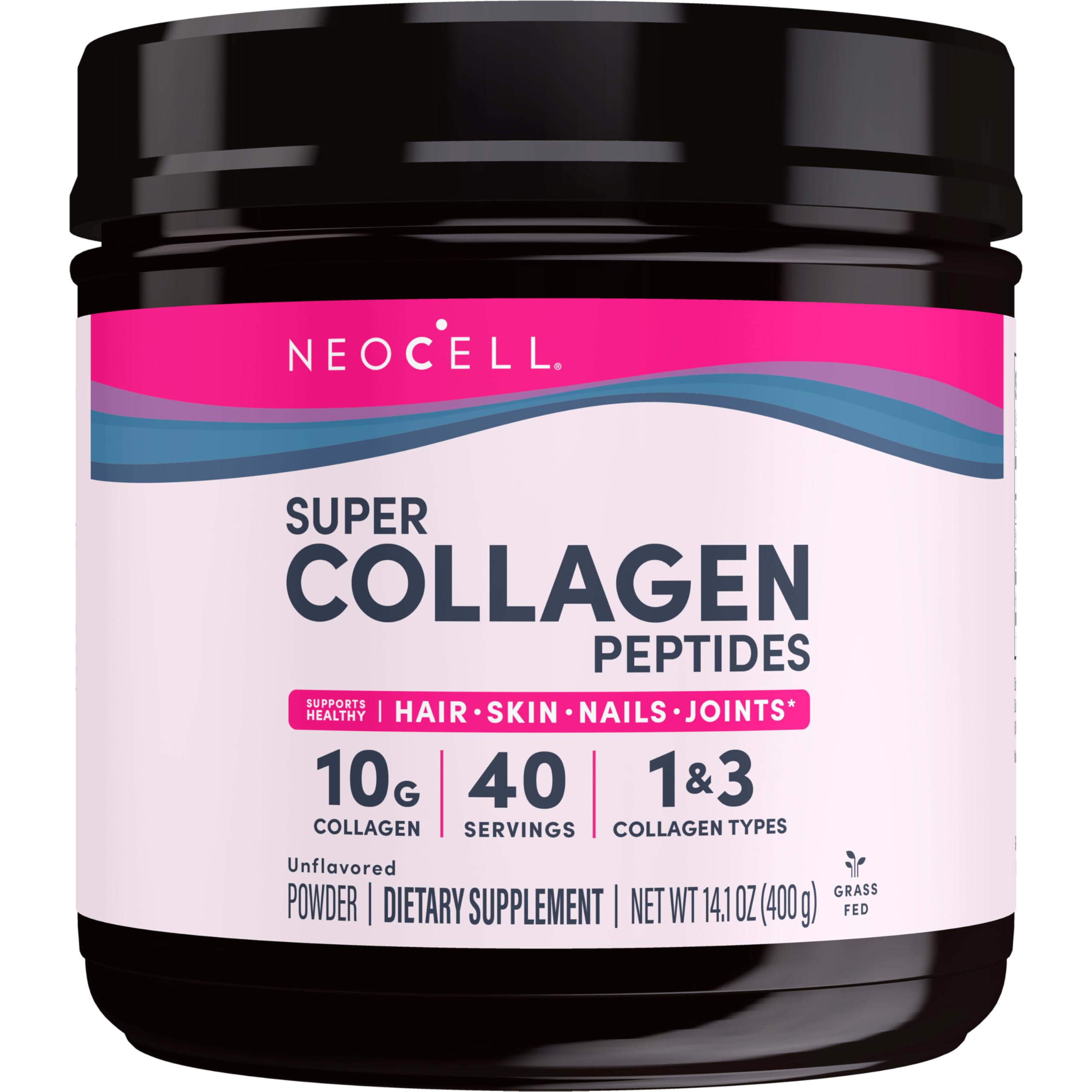 Front view of NeoCell Super Collagen Peptides canister