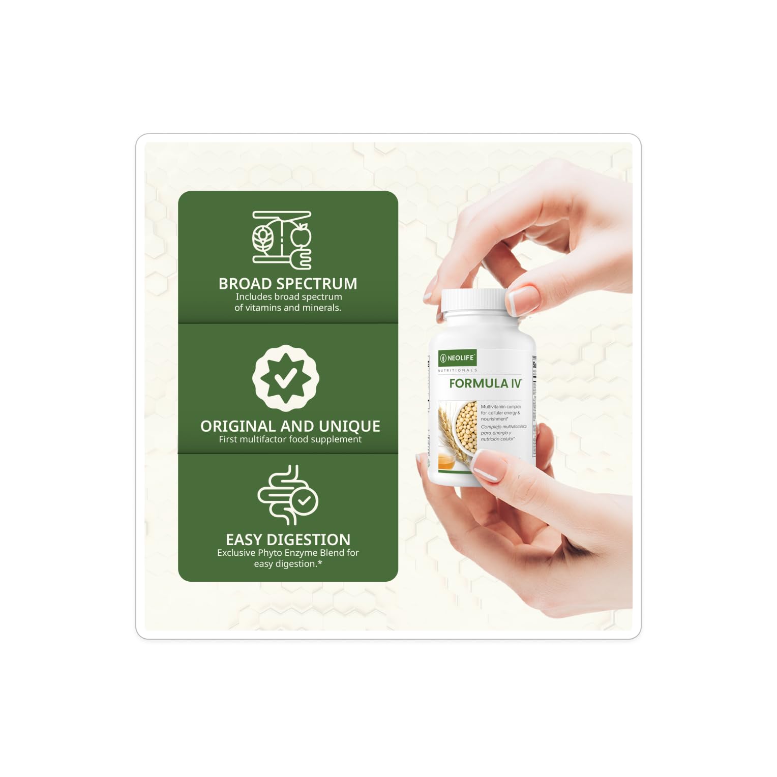 Close-up of NeoLife Formula IV Softgel label