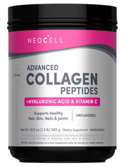NeoCell Super Collagen Powder bottle label with Vitamin C and Hyaluronic Acid