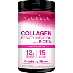 Hero image of NeoCell Collagen Beauty Infusion with Biotin cranberry flavor, 11.6 oz canister
