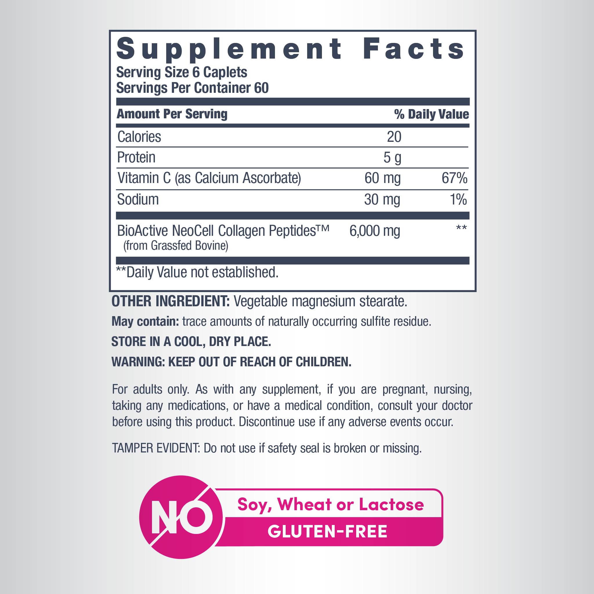 Close-up of Vitamin C tablets from the NeoCell supplement