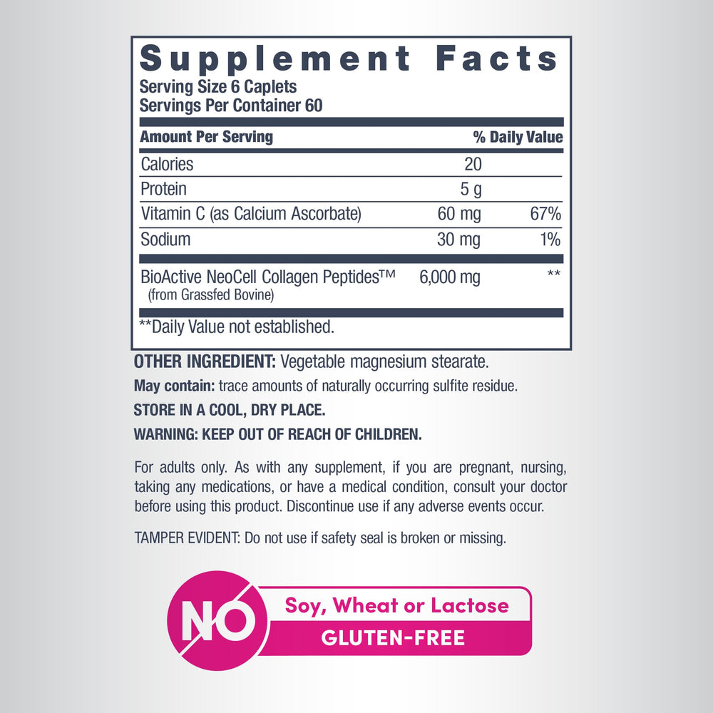 Close-up of Vitamin C tablets from the NeoCell supplement