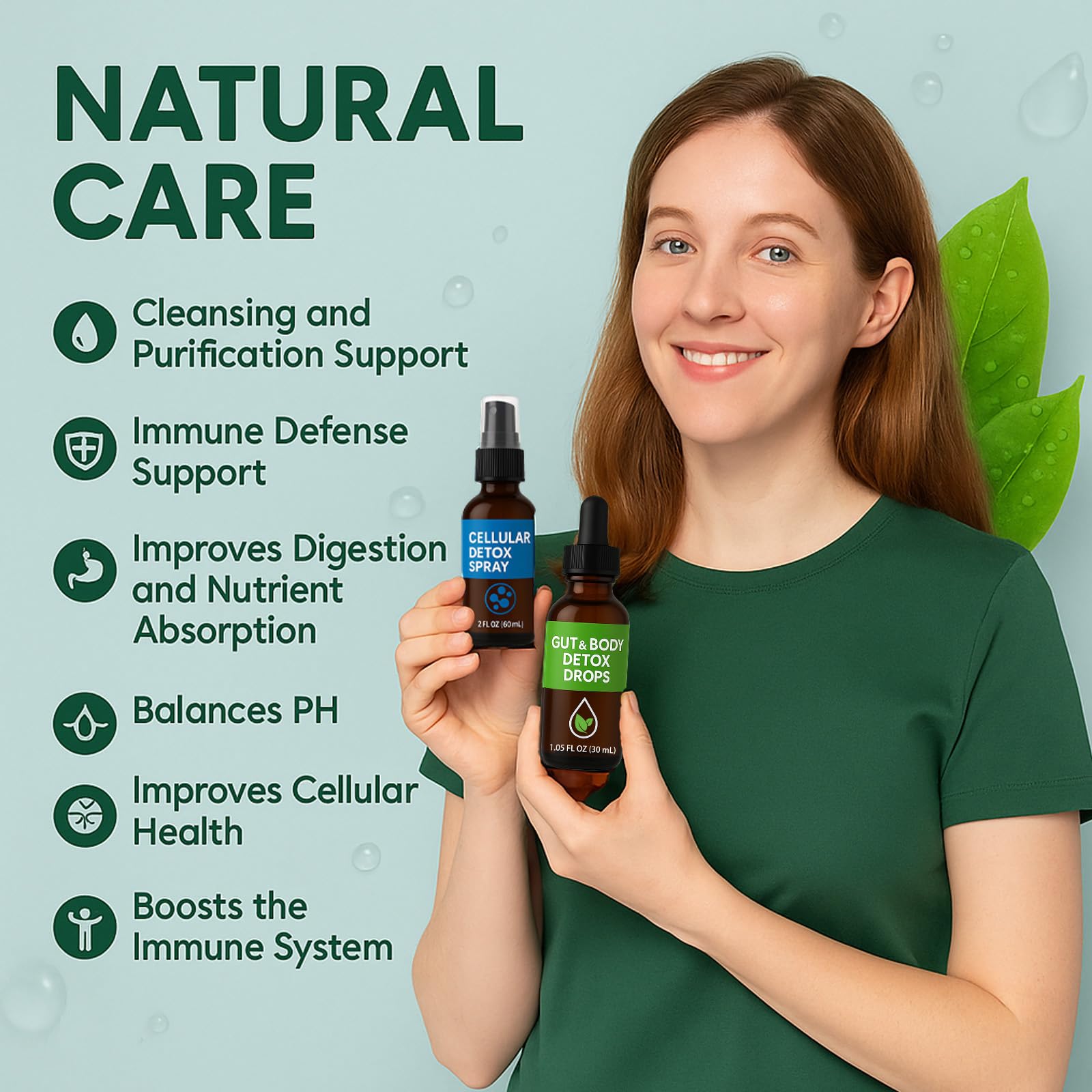 Neonomicon Zeolite Detox Pack front view shows natural preservative-free formula