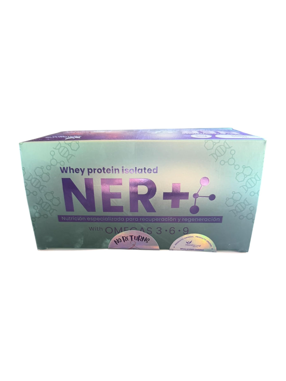 NER+ Proteina Medica packaging box for convenient storage and on-the-go shakes.
