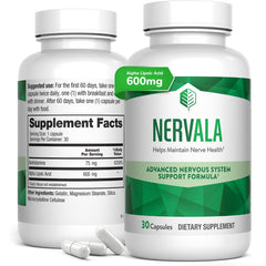 Nervala Alpha Lipoic Acid 600mg bottle