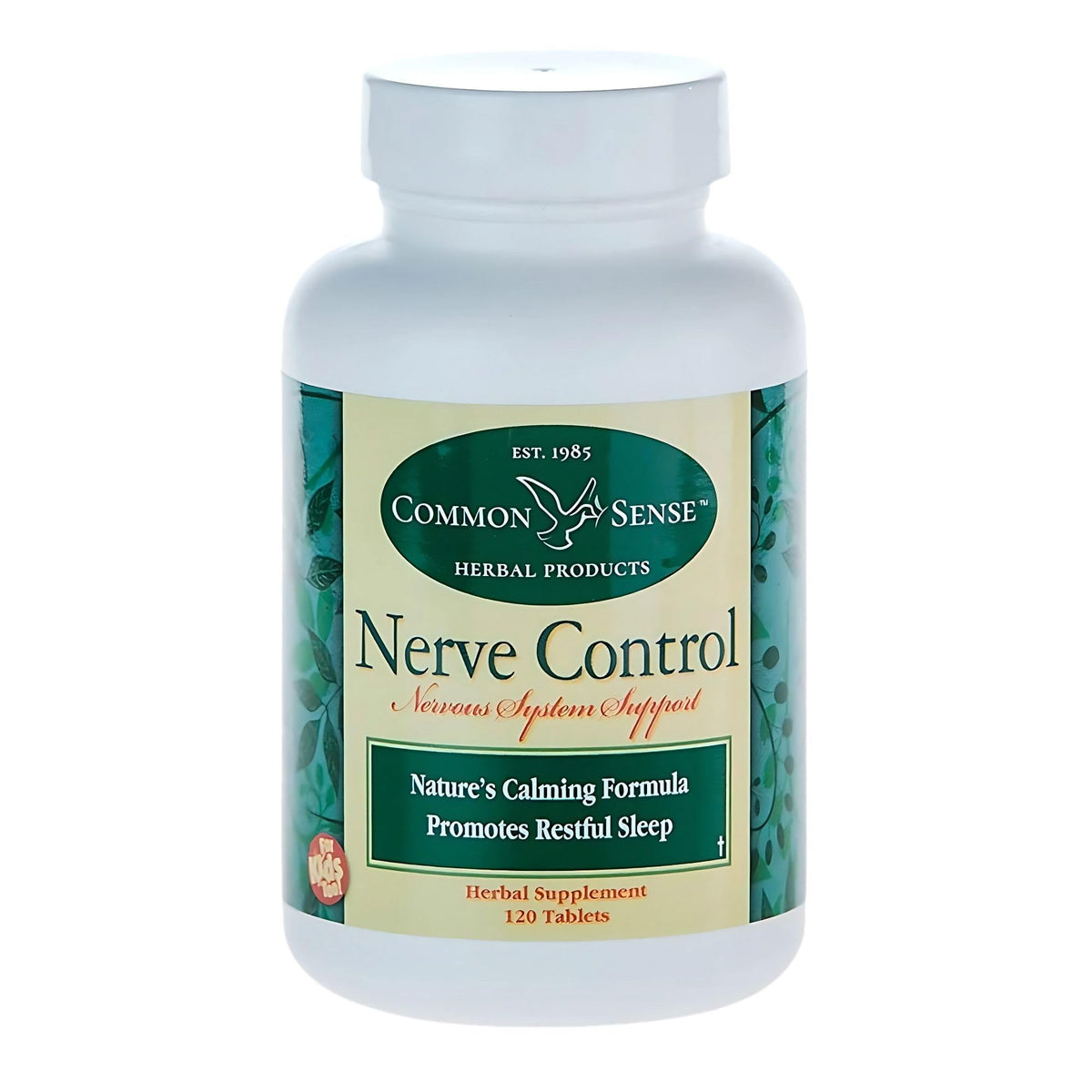Front view of Common Sense Herbal Nerve Control bottle