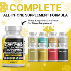 Nerve Defend bottle close-up showing 90 capsules and Made in USA label