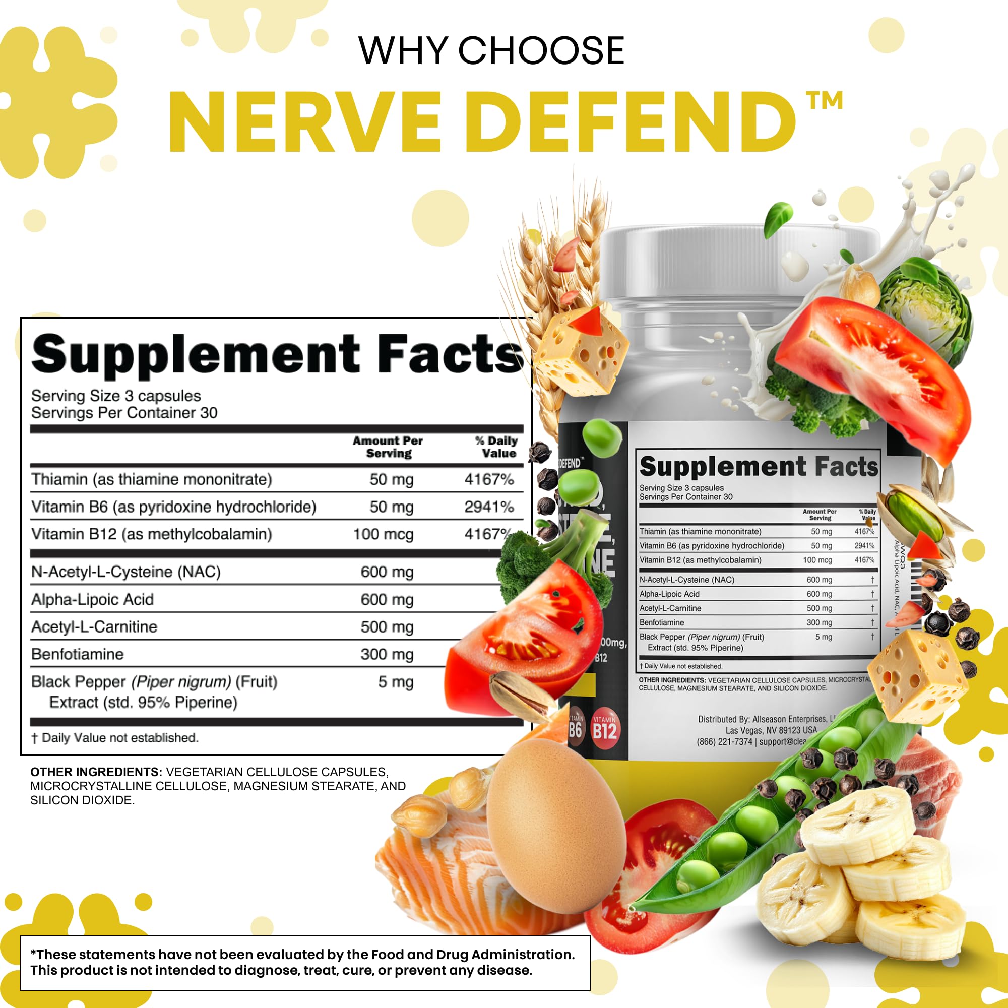 Three-capsule daily dosage recommended for Nerve Defend