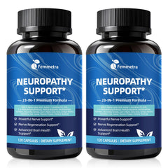 Front view of Femmetra Neuropathy Support bottle