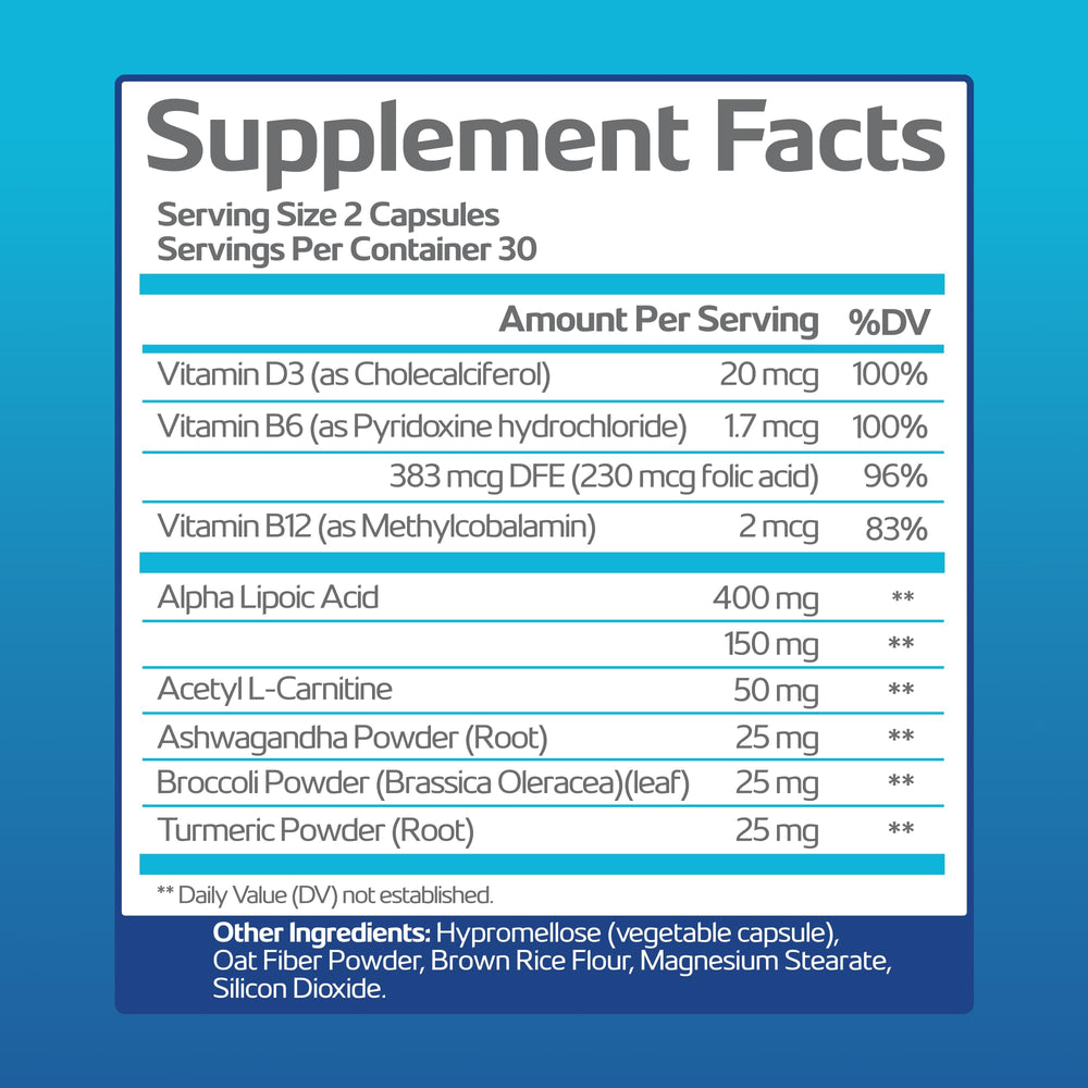 Close-up of Nerve Recovery Max bottle label