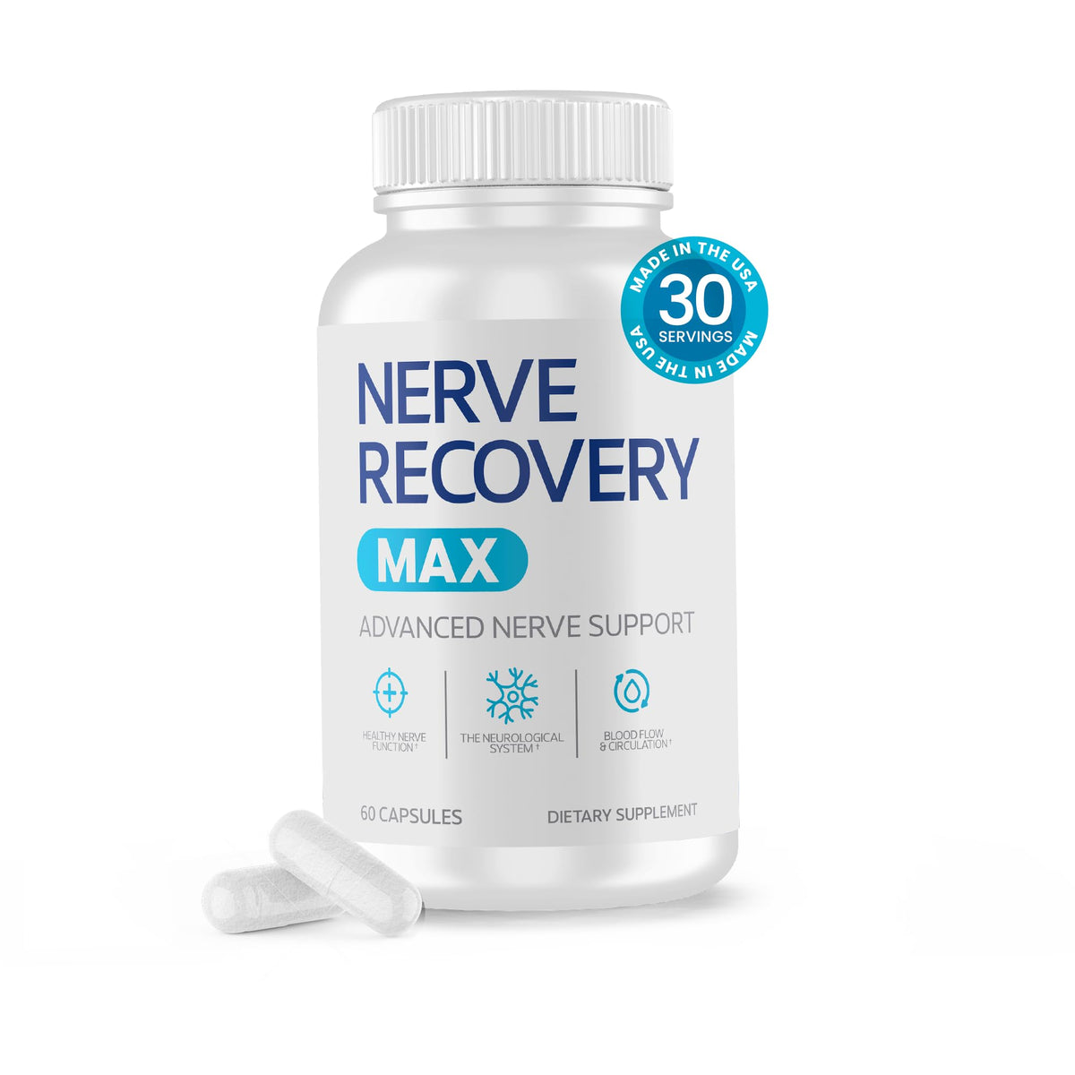 Nerve Recovery Max bottle on a white background