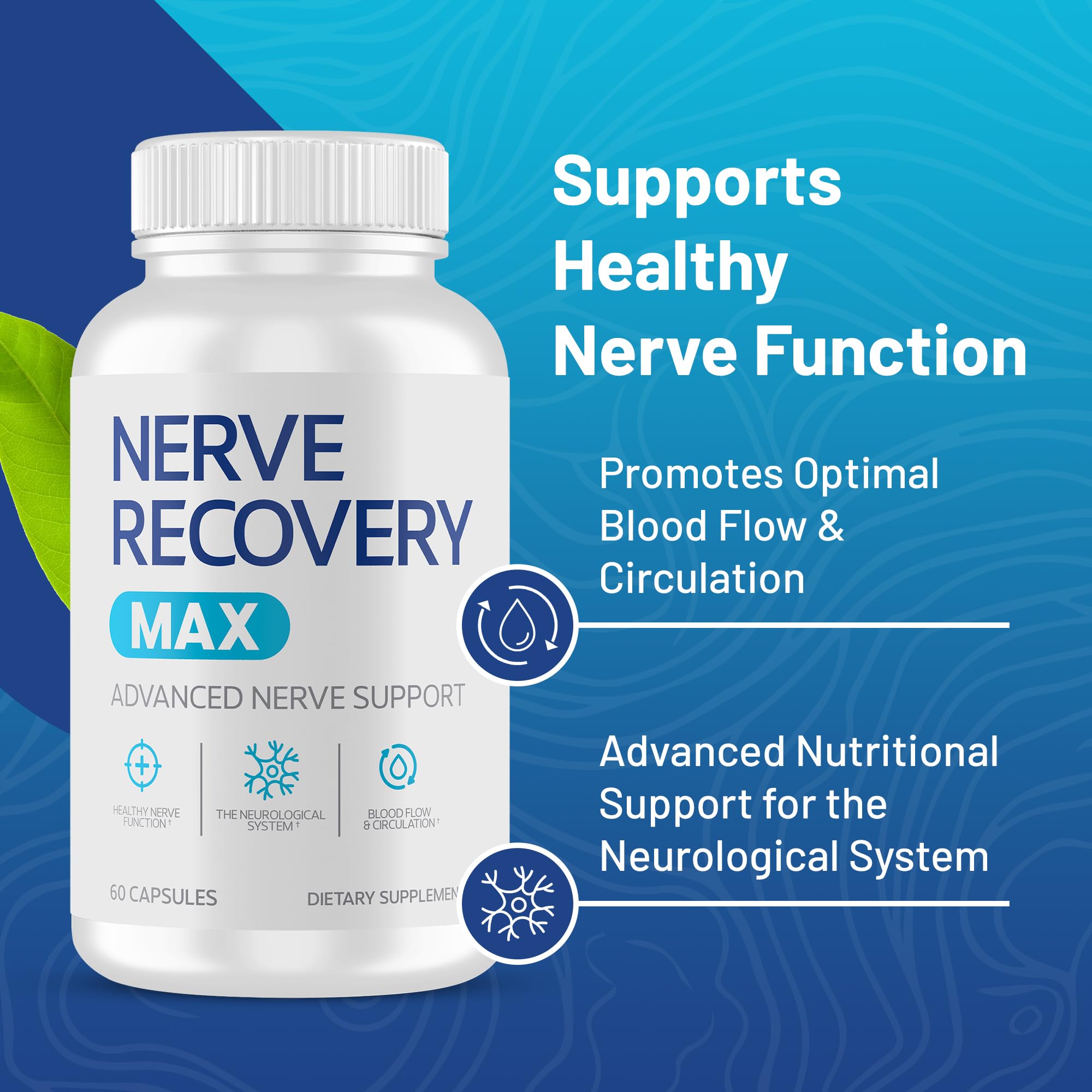 Back view of Nerve Recovery Max bottle showing label