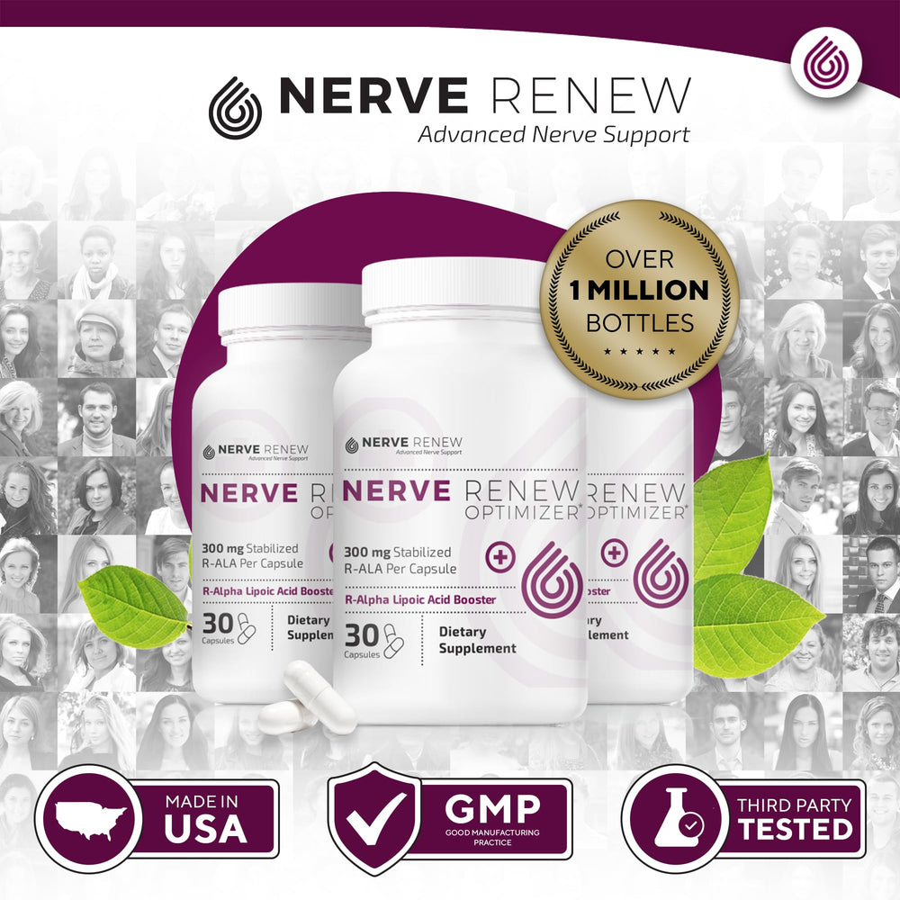 NERVE RENEW Optimizer bottle label with certifications