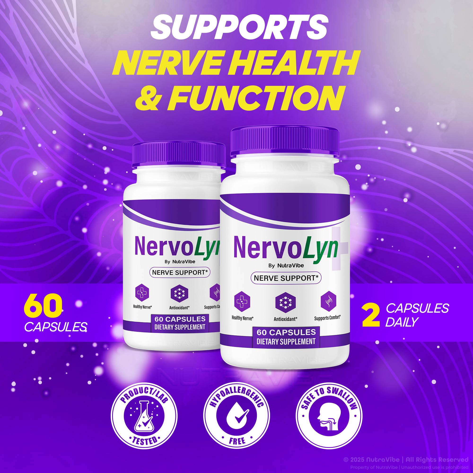 Illustration of natural ingredients used in NervoLyn