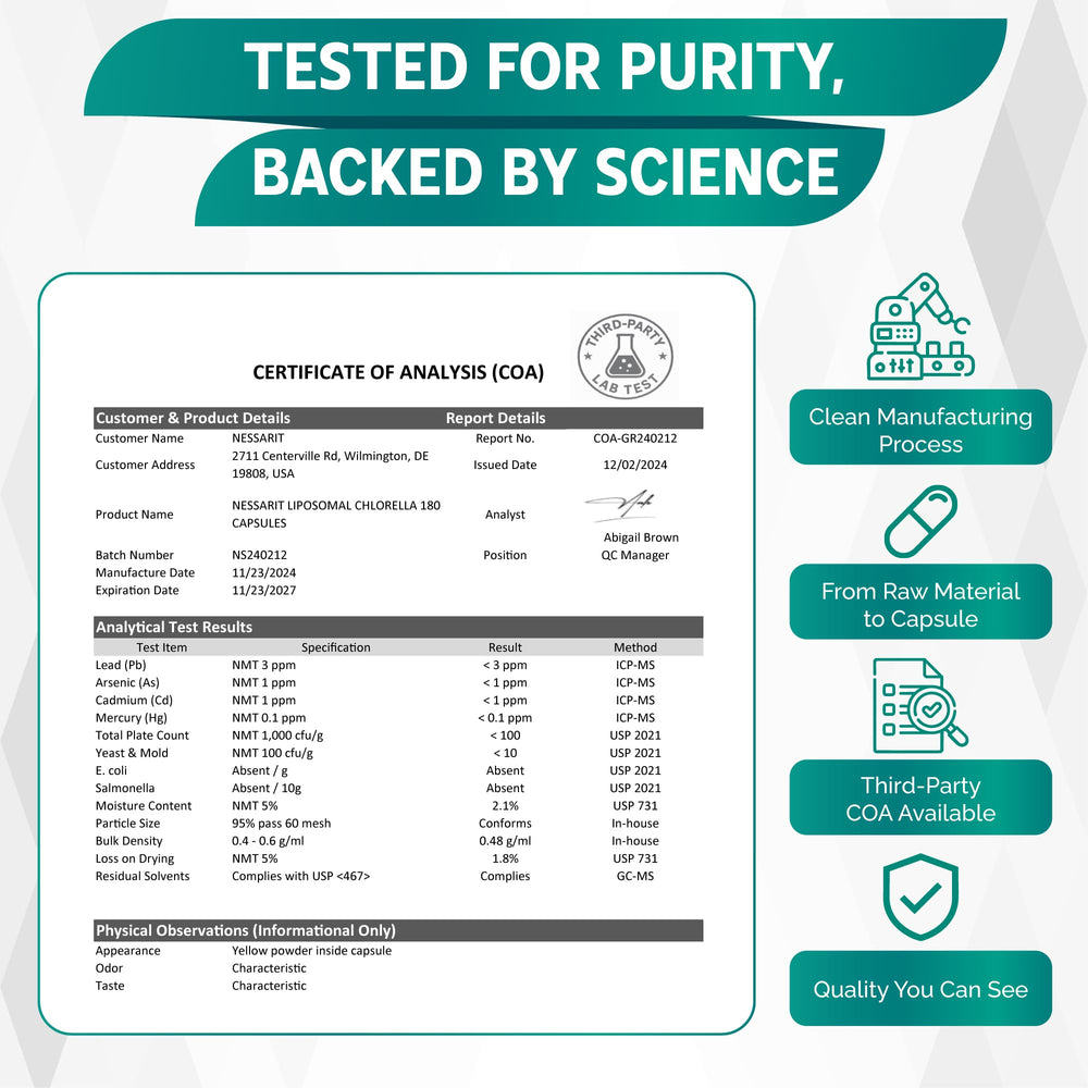 Close-up of NESSARIT bottle cap and label