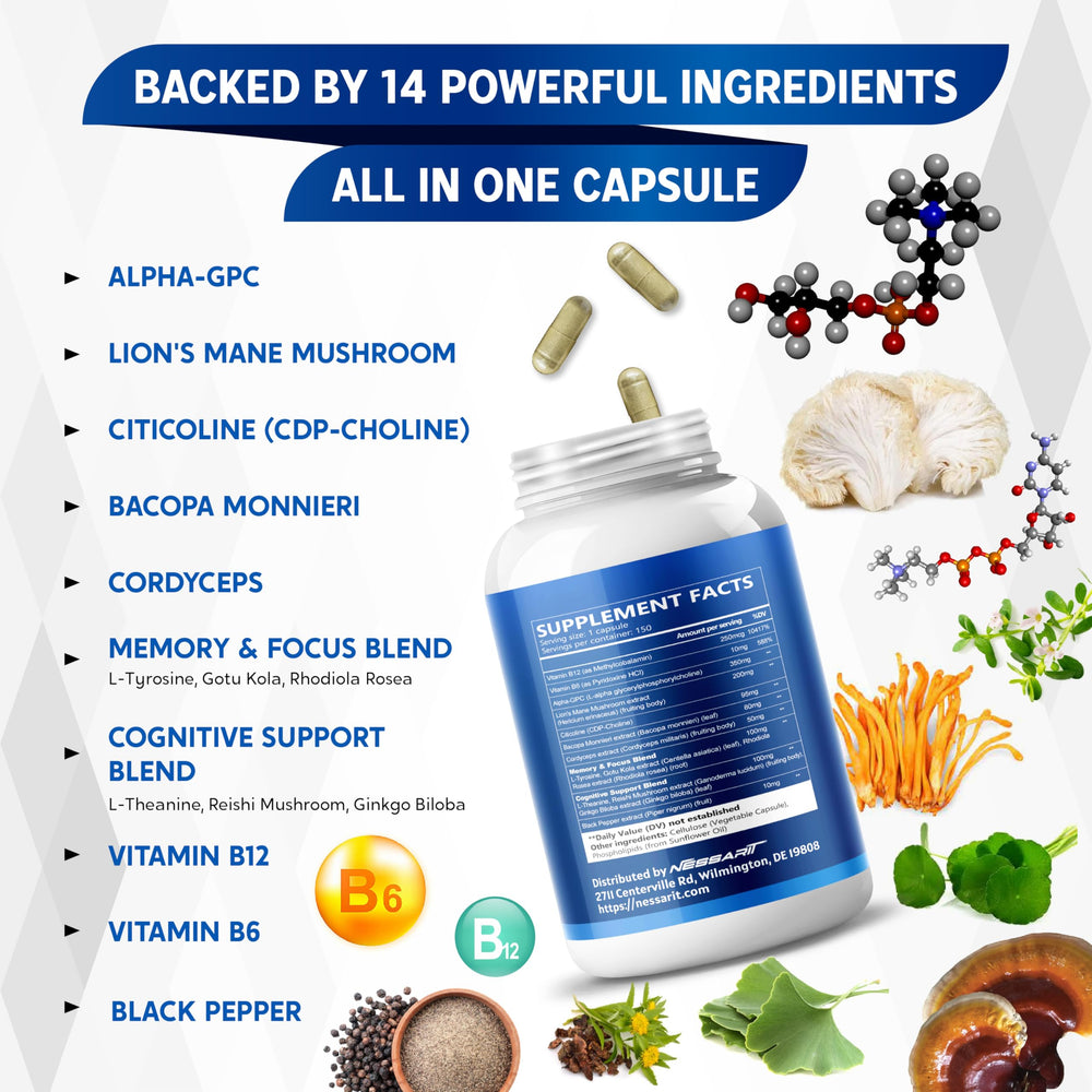 Lion's Mane mushroom with Nessarit capsules