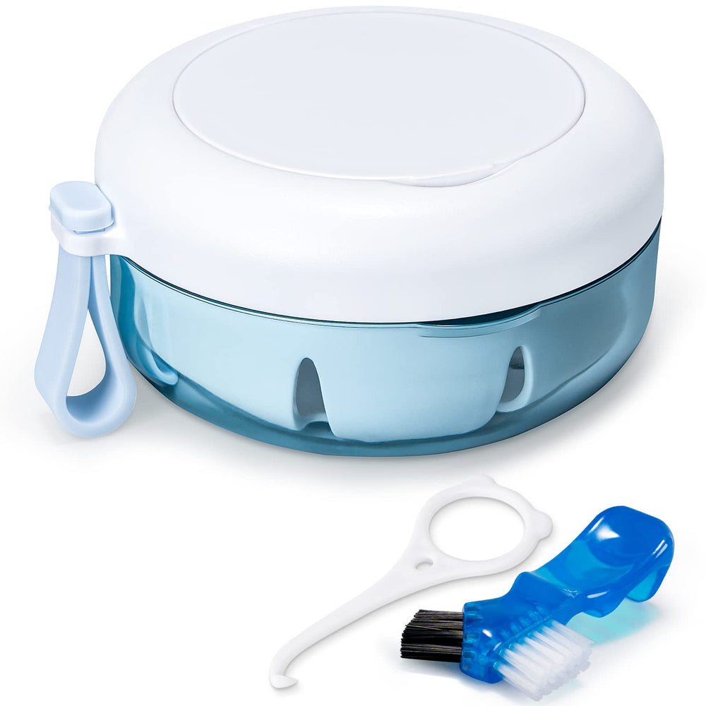 Leak-proof denture cup kit closed case with lid