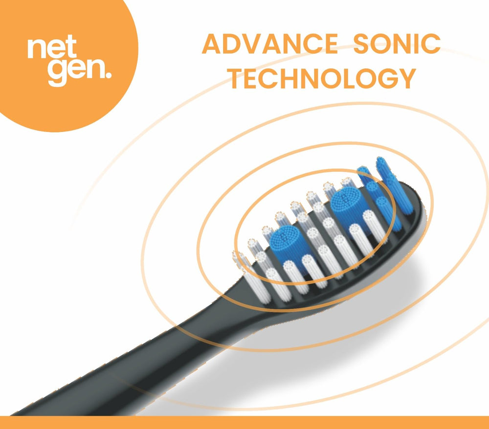 Two replacement heads for NetGen toothbrush in black