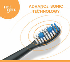 Two replacement heads for NetGen toothbrush in black
