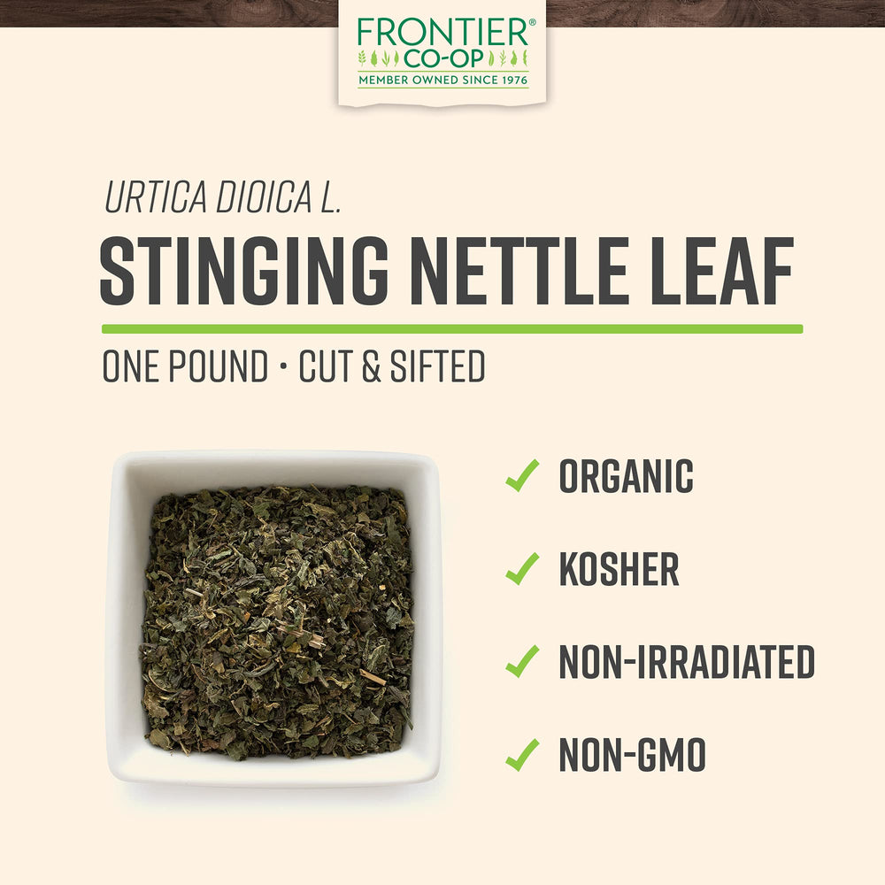 Dried nettle leaf for tea brewing