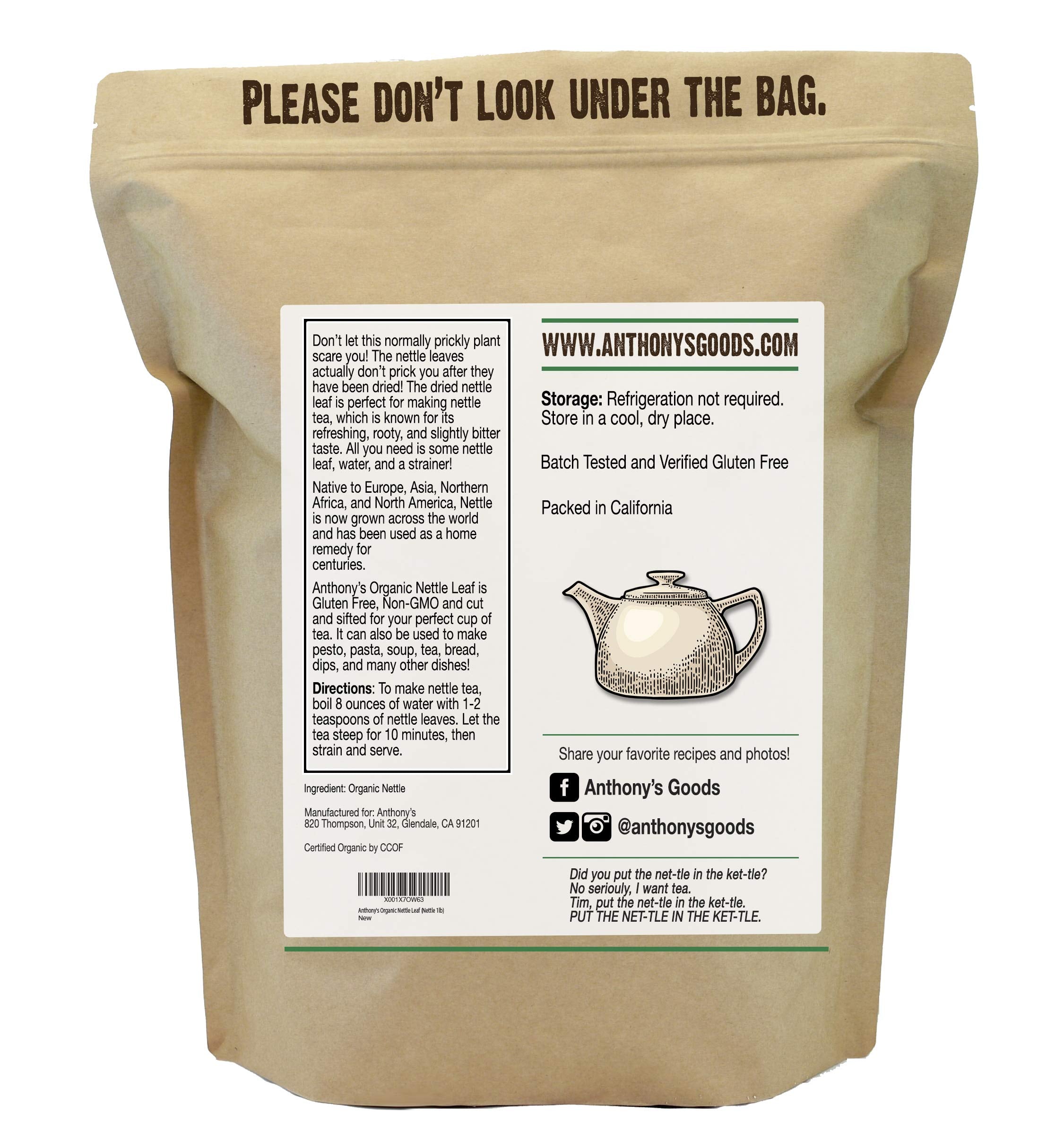 Nettle leaf tea - USDA Organic Nettle Leaves (Urtica Dioica) for herbal tea