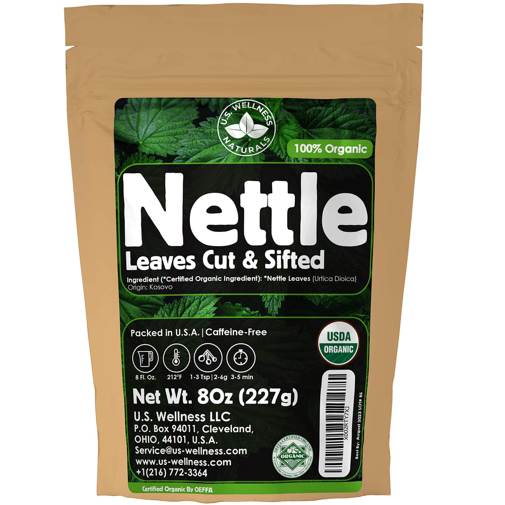 Nettle Tea 8oz wild harvest packaging label