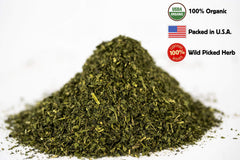 Loose leaf nettle tea cut and sifted