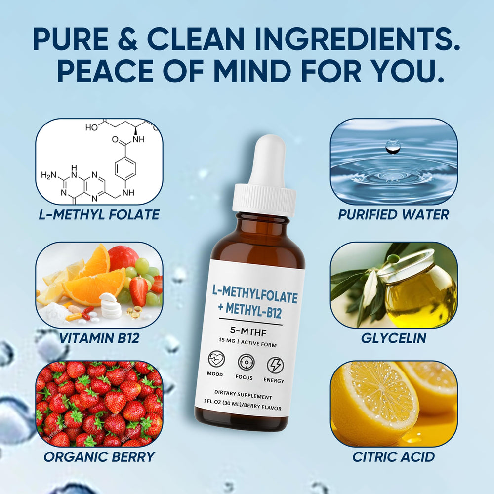 Package includes two 2Pcs Pure Methylfolate bottles