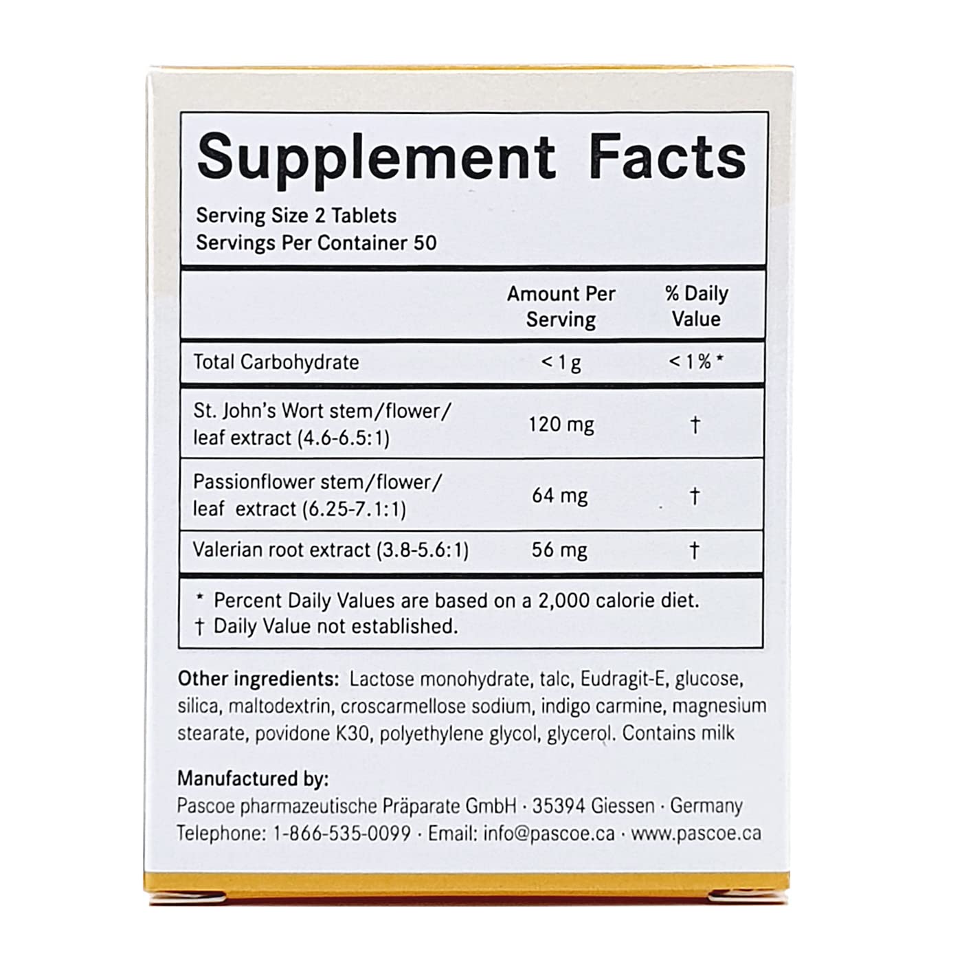 Close-up of Neurapas Balance packaging and tablet count