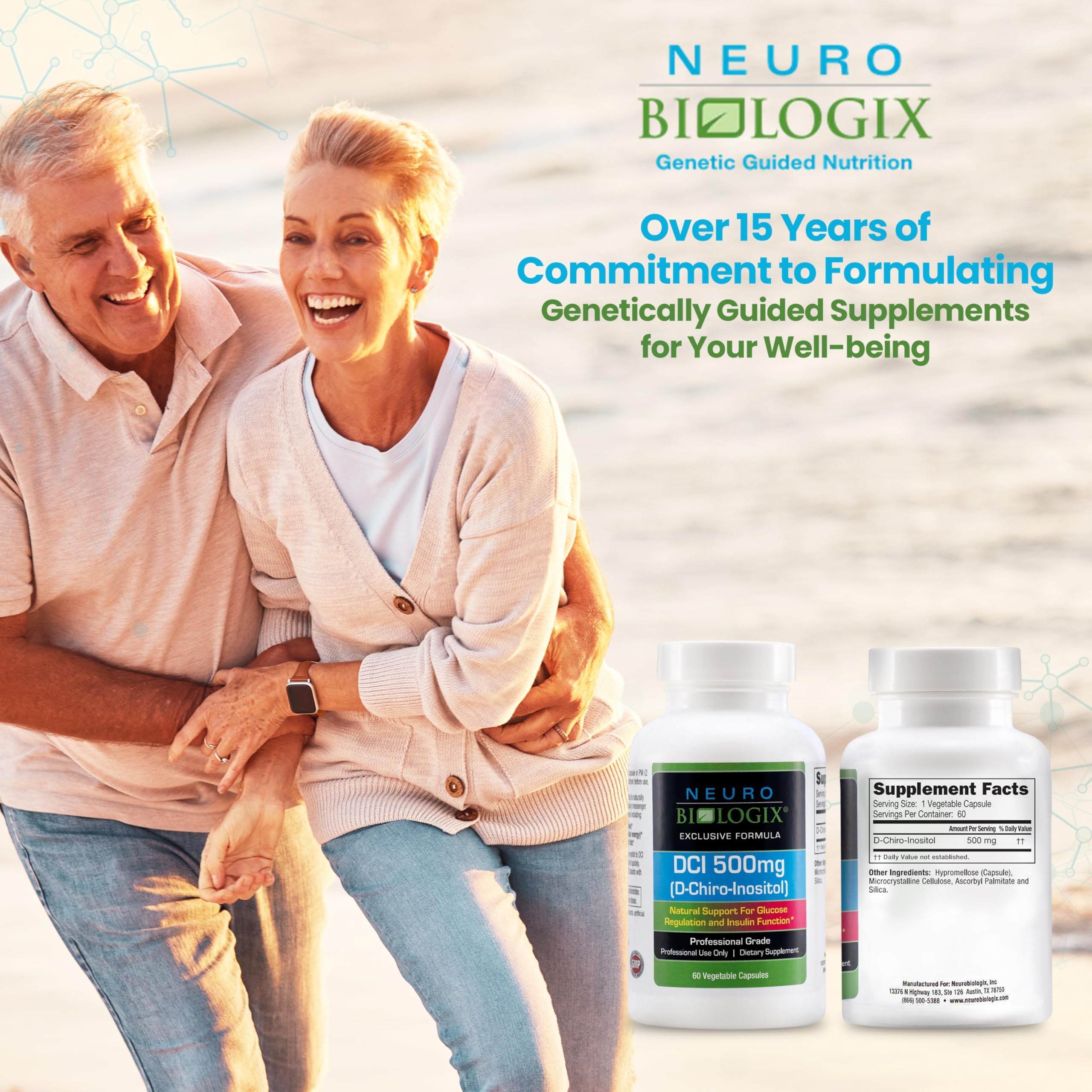 Infographic highlighting benefits of D-Chiro Inositol in Neuro Biologix