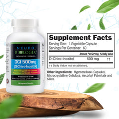 Close-up of Neuro Biologix D-Chiro Inositol 500mg capsules