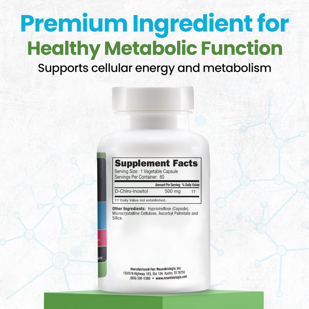Side view of Neuro Biologix D-Chiro Inositol 500mg bottle