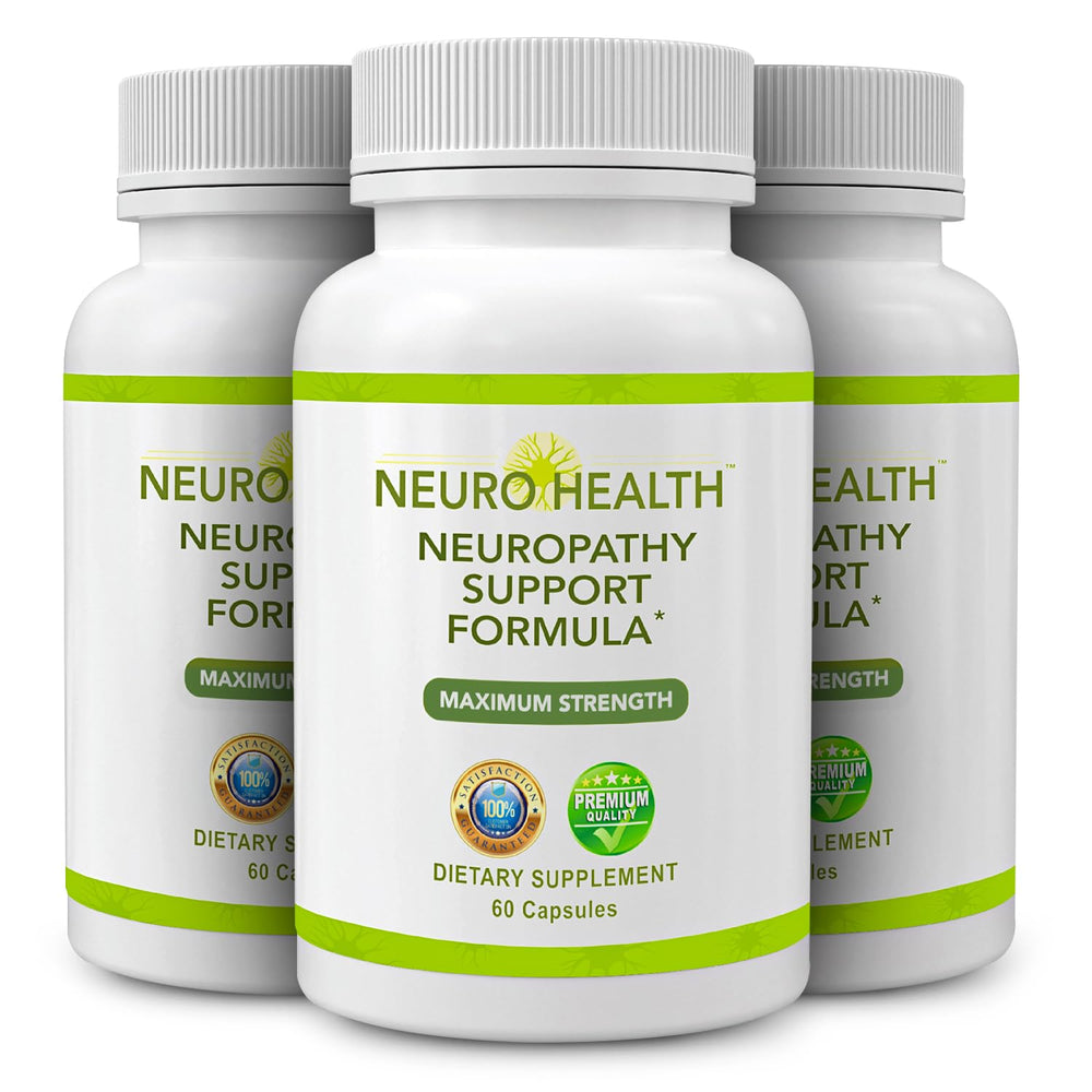 Front view of Neuro Health Nerve Support Formula bottle with 180 capsules