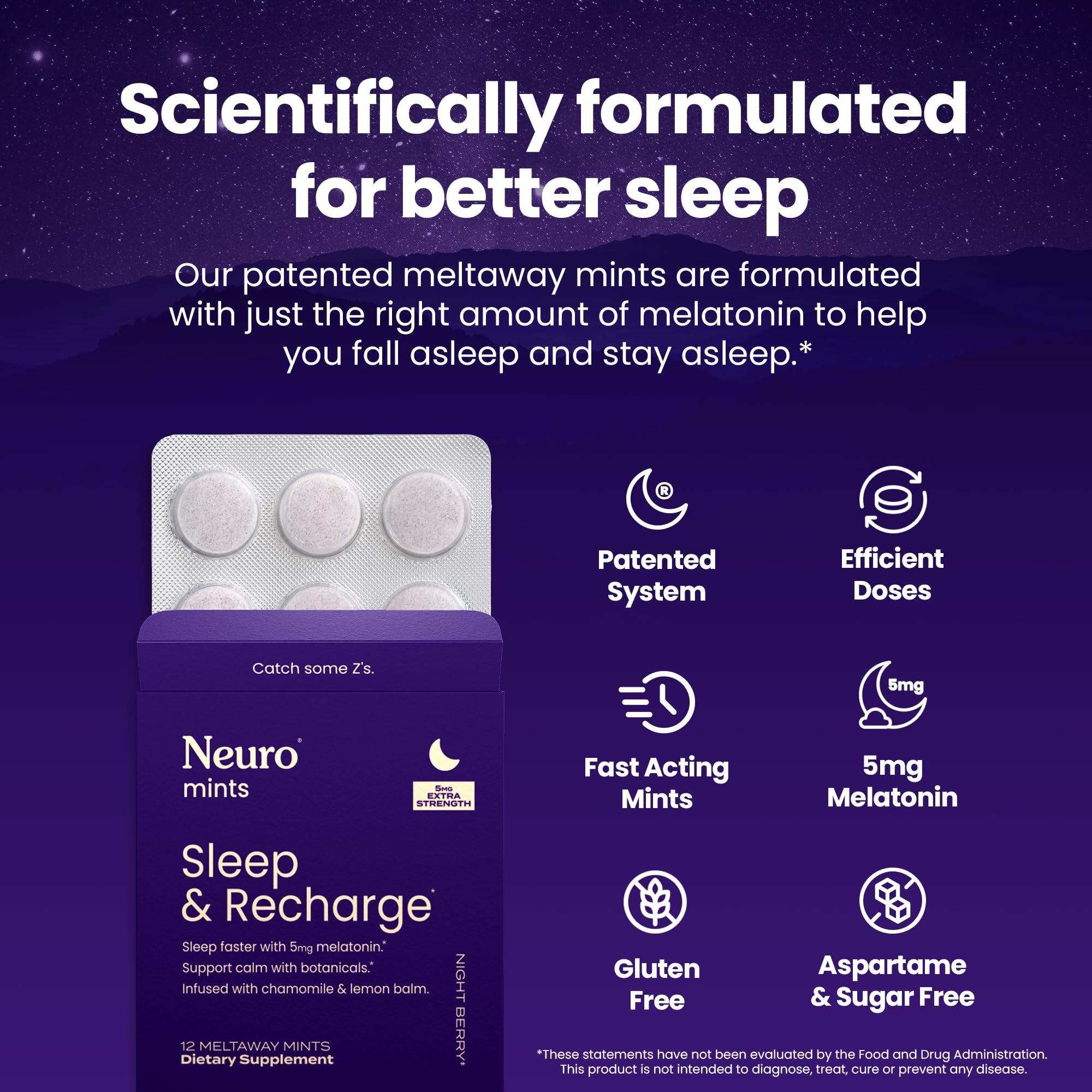 Close-up of Neuro Melatonin Mints candy texture