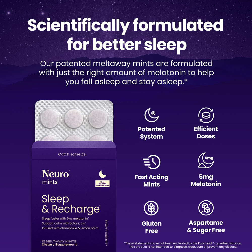 Close-up of Neuro Melatonin Mints candy texture