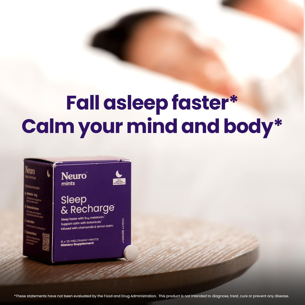 Night Berry flavor branding on Neuro Melatonin Mints packaging