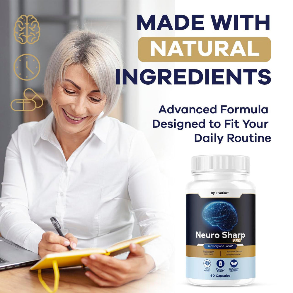 60 capsules Neuro Sharp Pro bottle on white background