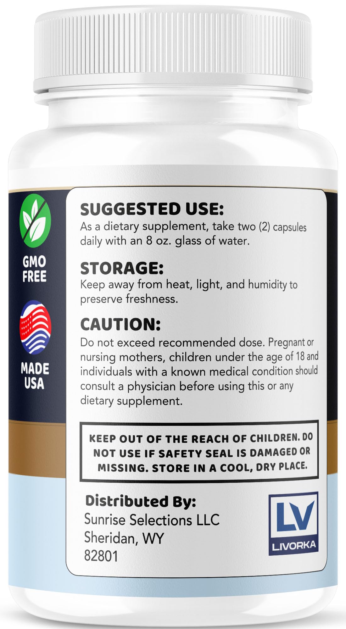 Supplement facts panel for Neuro Sharp Pro