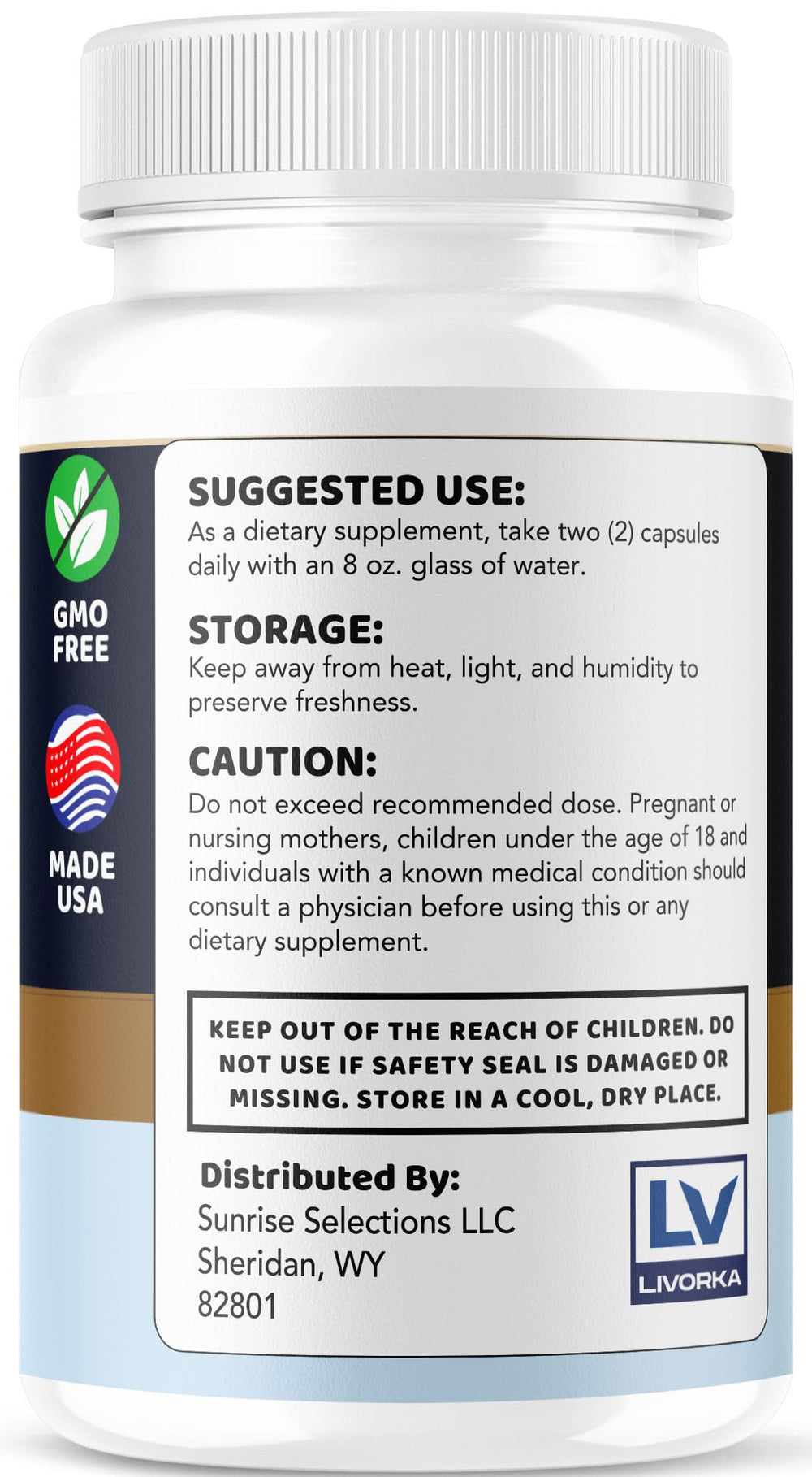 Supplement facts panel for Neuro Sharp Pro