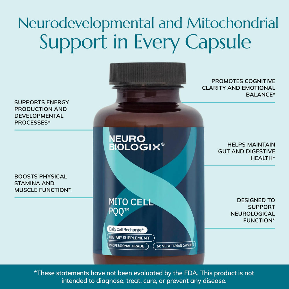 Neurobiologix Mito Cell antioxidants blend chart demonstrates comprehensive oxidative stress protection.